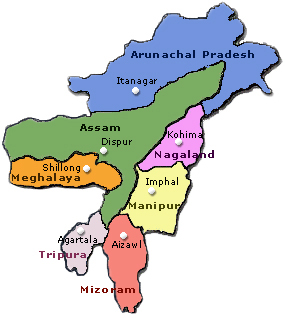 North East India Map