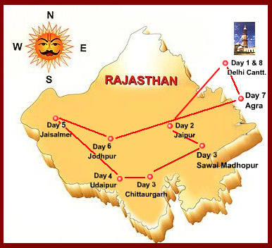 Palace on Wheels Map